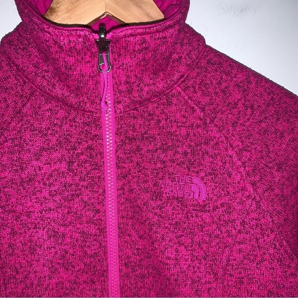 The North Face Fleece Sweater Size XS Pink Magenta Heathered Full Zip Jacket - Picture 7 of 9